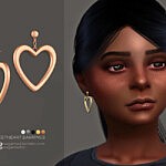 Sweetheart earrings kids version Sims 4 CC