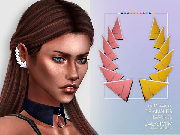 Triangles Earrings by DailyStorm from TSR
