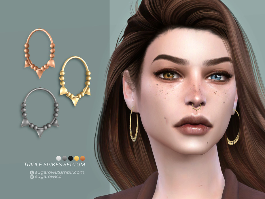 Triple Spikes septum by sugar owl from TSR • Sims 4 Downloads