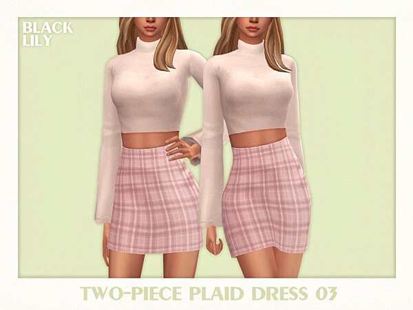 Two Piece Plaid Dress 03 by Black Lily from TSR
