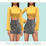 Two Piece Zebra Dress Sims 4 CC
