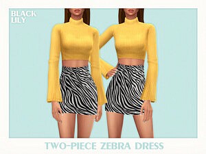 Two Piece Zebra Dress Sims 4 CC