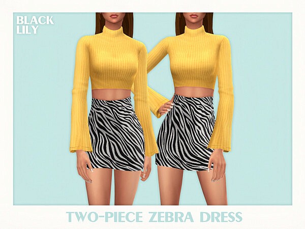 Two Piece Zebra Dress by Black Lily from TSR