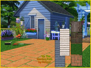 Up The Garden Path Floor and Wall Set sims 4 cc