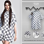 White Checkerboard Dress Sims 4 CC