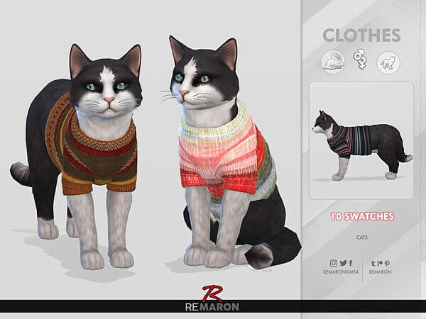 Winter Sweater for Cats 01 by remaron from TSR