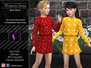 Wisteria Sims 4 Dress