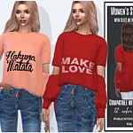 Womens Sweater with slits in the sleeves sims 4 cc