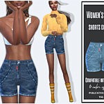 Womens denim shorts classic sims 4 cc