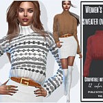 Womens short sweater oversized Sims 4 CC