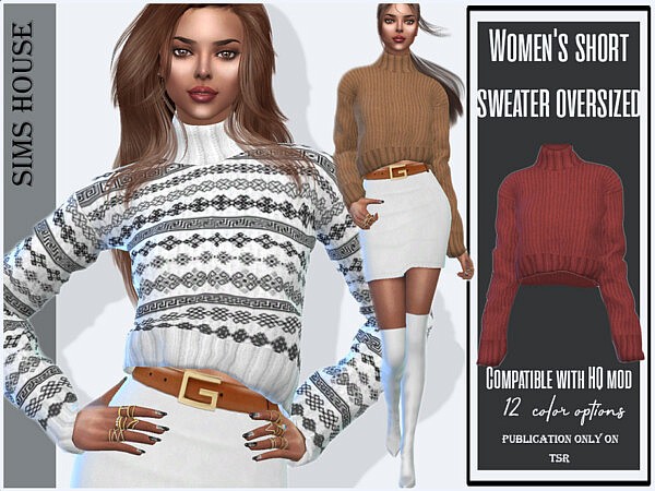 Womens short sweater oversized by Sims House from TSR