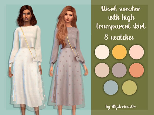 Wool sweater with high transparent skirt by MysteriousOo from TSR