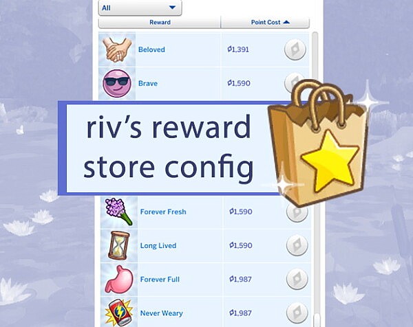 Rivs reward store config by rivforthesesh from Mod The Sims