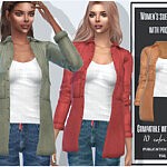 suede shirt with pockets sims 4 cc