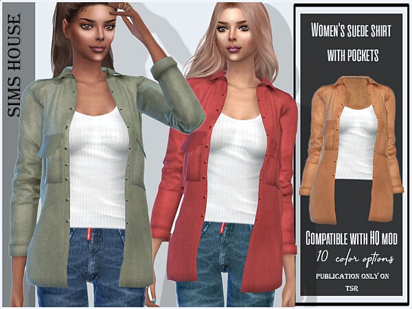 Suede shirt with pockets by Sims House from TSR