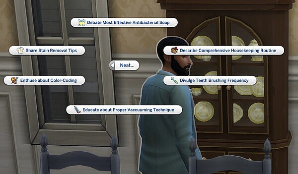 Trait Extras Neat and Slob Social Interactions by  helaene from Mod The Sims