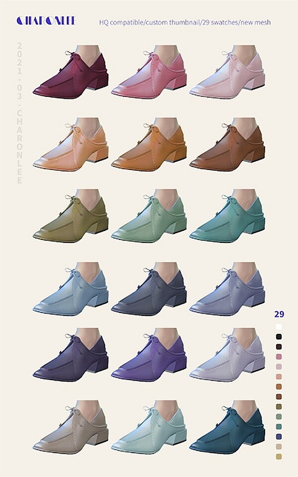 Square Toe Oxfords from Charonlee • Sims 4 Downloads