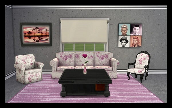 Ease Chair in Grandmas Roses by Simmiller from Mod The Sims