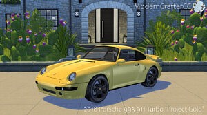 2018 Porsche 993 911 Turbo Project Gold sims 4 cc