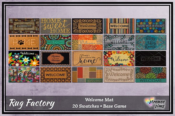 Rug Factory Welcome Mats Set 1 from Strenee sims