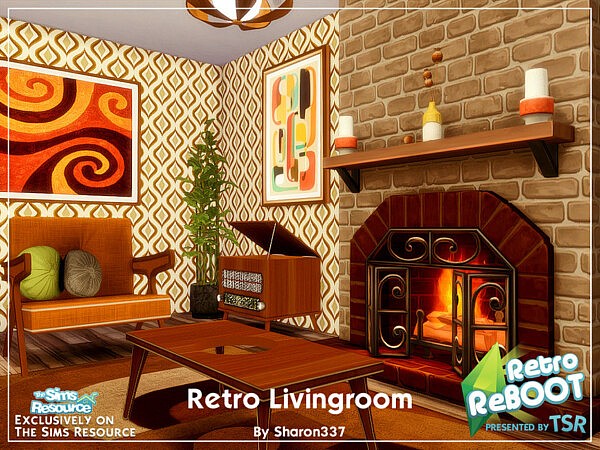 Retro Living Room by sharon337 from TSR