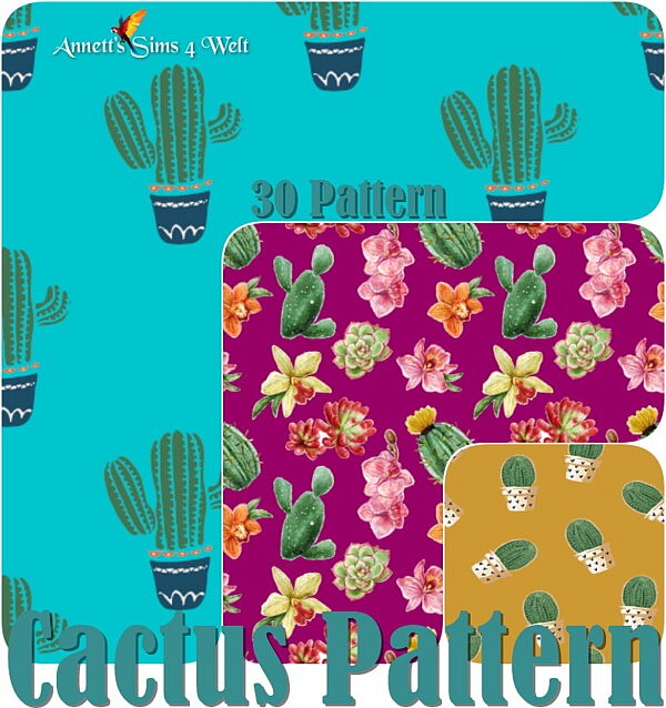 30 Cactus Pattern from Annett`s Sims 4 Welt