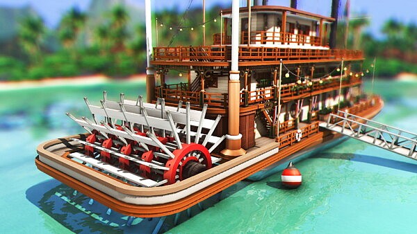 Floating Restaurant Vintage Boat by plumbobkingdom from Mod The Sims