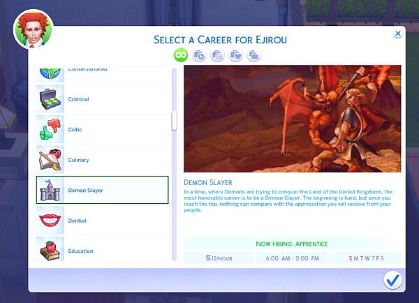 Demon Slayer Career by MiraiMayonaka from Mod The Sims