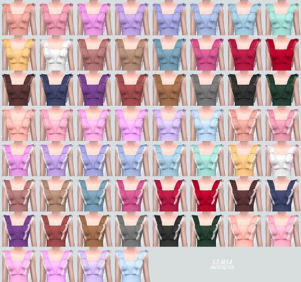 SL 5 Flare Blouse from SIMS4 Marigold