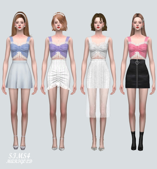 9A Lace Crop Top from SIMS4 Marigold