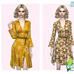 60s Flower Dress sims 4 cc