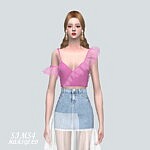 7 Ruffle Tulip Crop Top sims 4 cc