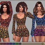 70s Paisley Crop Top with Metal Rings sims 4 cc