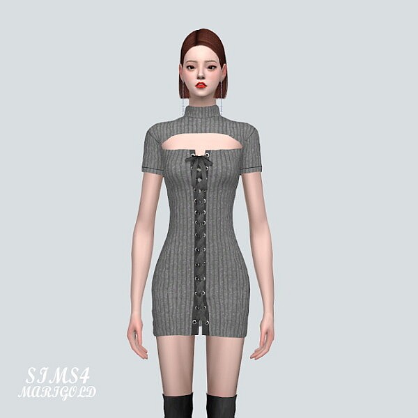 57 Lace Up Mini Dress from SIMS4 Marigold