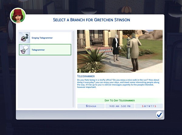 Telegramming Vintage Career by Alpha Waifu from Mod The Sims