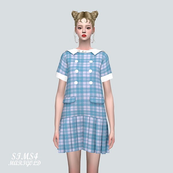 1 A Cute Pleats Mini Dress V2 from SIMS4 Marigold • Sims 4 Downloads