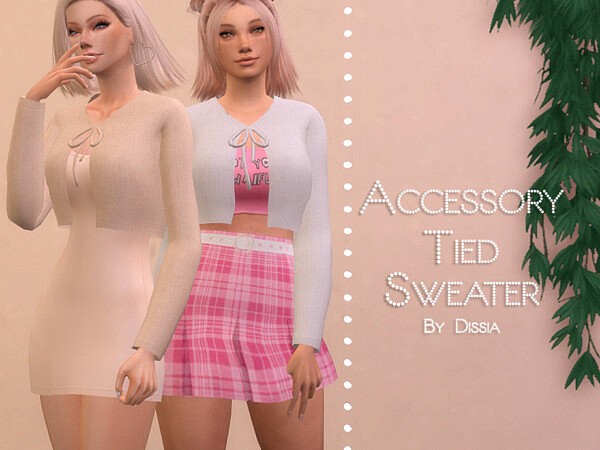 Accessory Tied Sweater sims 4 cc