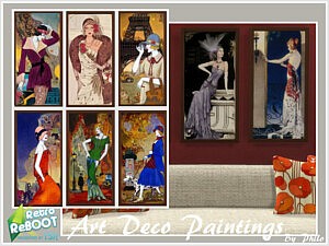 Art Deco Paintings sims 4 cc
