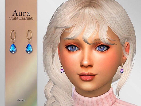 Aura Child Earrings sims 4 cc
