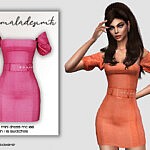 Belt Detail Mini Dress sims 4 cc