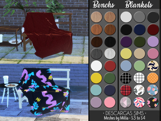 Bench And Blanket from Descargas Sims