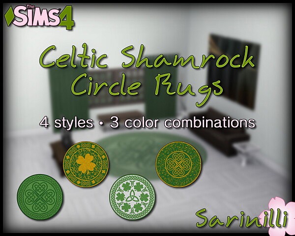 Celtic Shamrock Circle Rugs by  Sarinilli from Mod The Sims