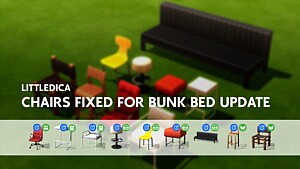 Chairs and Stools for Bunk Bed sims 4 cc