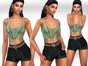 Cotton Shorts Outfit sims 4 cc