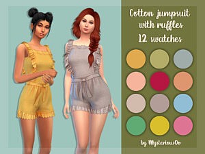 Cotton jumpsuit with ruffles sims 4 cc