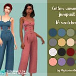 Cotton summer jumpsuit sims 4 cc