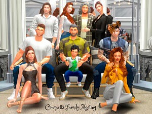 Couquetts Family Meetting PosePack sims 4 cc