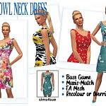 Cowl Neck Dress sims 4 cc