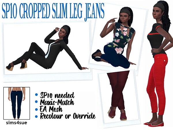 Cropped Slim Leg Jeans from Sims 4 Sue
