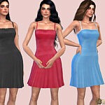 Dainty Lace Trim Satin Dress sims 4 cc